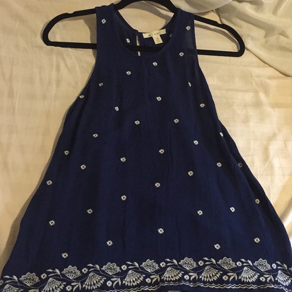 navy embroidered top from francesca’s